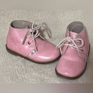 Monkey Feet Pink Smooth Leather Baby Girl Shoes Boots Toddler 2 Y 3 Y EUC